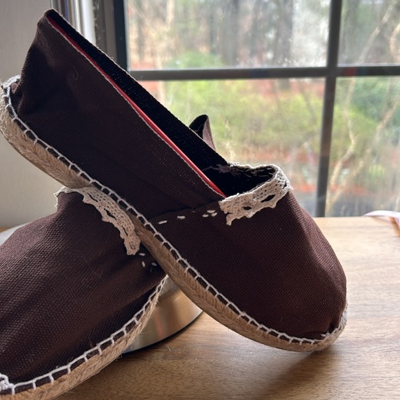 Spadrilles textil brown flat rubber sole new - Picture 4 of 5